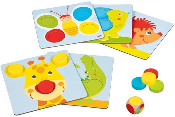 Drewniana gra edukacyjna sortowanie kolorów Goki