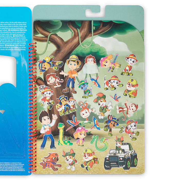 Naklejki wielokrotnego użytku z książką Psi Patrol Puffy Sticker – Jungle Melissa and Doug