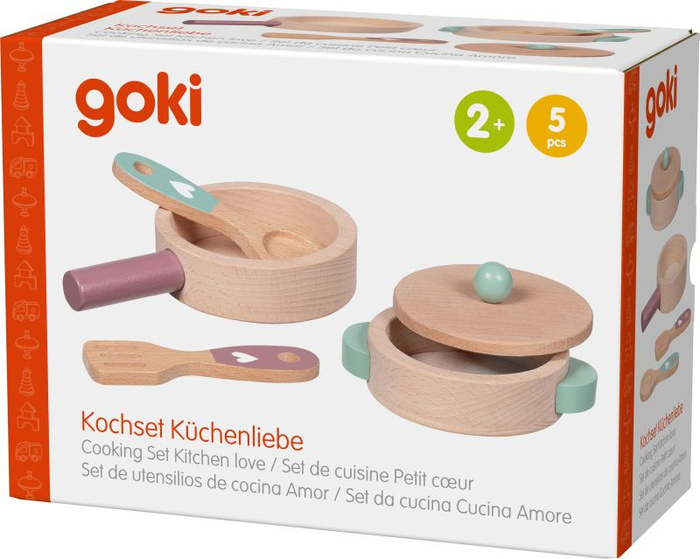 Zestaw garnków dla dzieci z drewna Kitchen love Goki