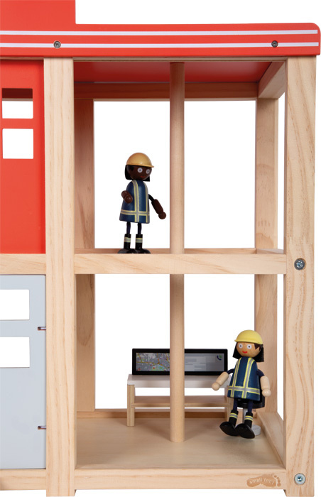 Duża drewniana remiza strażacka z akcesoriami i dźwiękiem Small Foot 