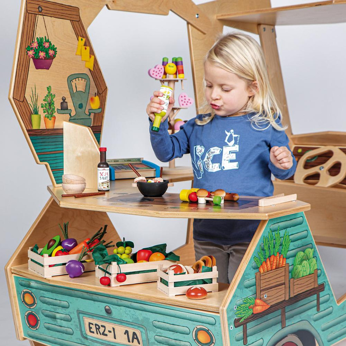 Drewniany Food Truck dla dzieci Erzi