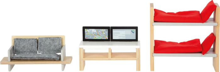 Duża drewniana remiza strażacka z akcesoriami i dźwiękiem Small Foot 