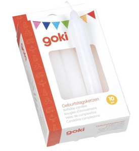 Biały zestaw urodzinowych świeczek