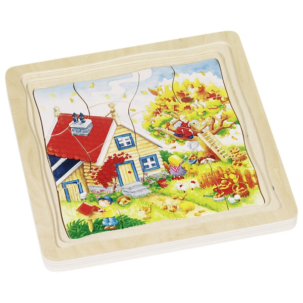 Puzzle warstwowe, 4 pory roku, 4 obrazki, 54 el.