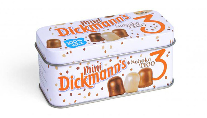 Drewniane ciepłe lody Mini Dickmann's w puszce Erzi 