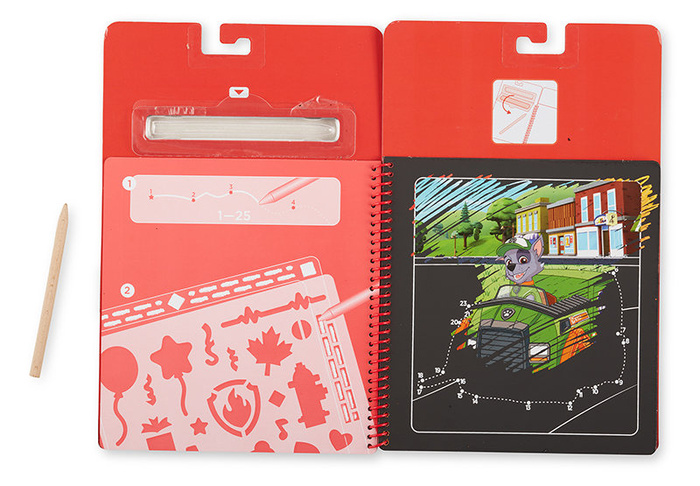 Wydrapywanka zdrapywanka z książką Psi Patrol Scratch Art Pad – Marshall Melissa and Doug