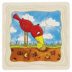 Puzzle warstwowe, etapy rozwoju drzewa, 4 obrazki, 44 el.