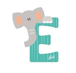 Drewniana literka E Alfabet i zwierzęta Sevi