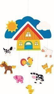 Drewniana karuzela do zawieszenia 3D, farma