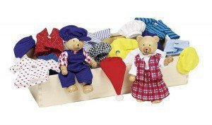 Misie w skrzyneczce z ubraniami