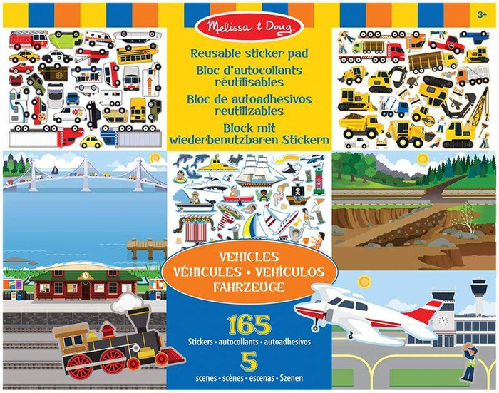 Zestaw z naklejkami wielokrotnego użytku Pojazdy Melissa & Doug