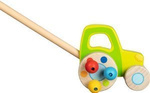 Drewniany pchacz na kiju Traktor z ruchomymi kulkami Goki