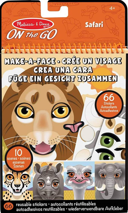 Zestaw z naklejkami wielokrotnego użytku Stwórz Twarz - Safari Melissa & Doug
