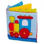 Miękka zabawka, książeczka z piszczałką, lokomotywa