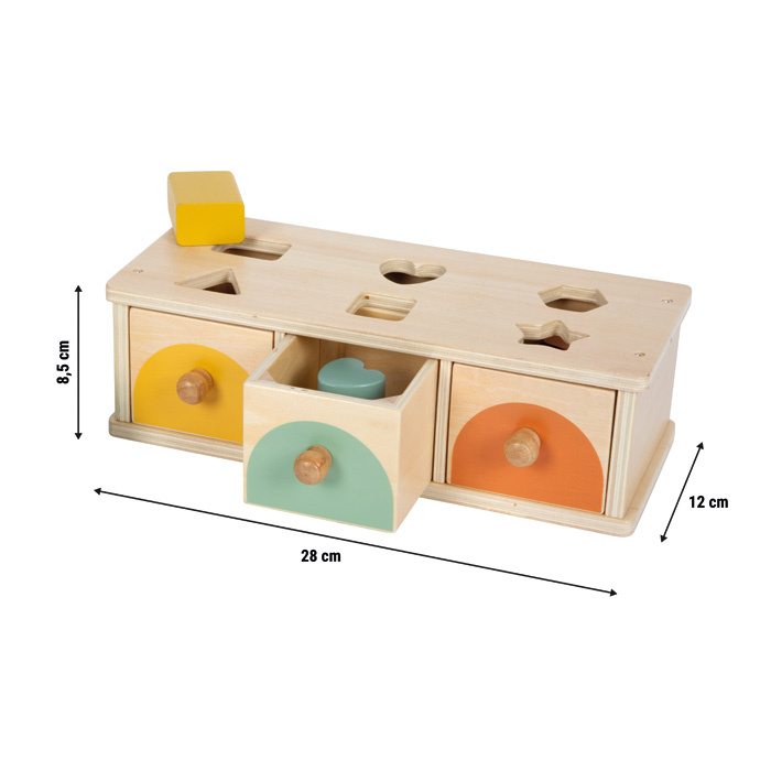 Drewniany sorter kształtów i kolorów z szufladkami Montessori Small Foot