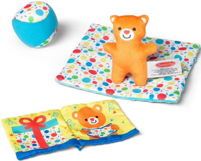 Drewniane pudełko z zabawkami sensorycznymi Wooden Surprise Gift Box Melissa & Doug
