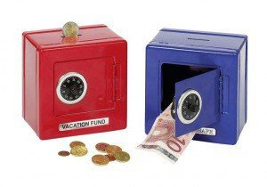  Metalowy sejf z zamkiem szyfrowym, czerwony