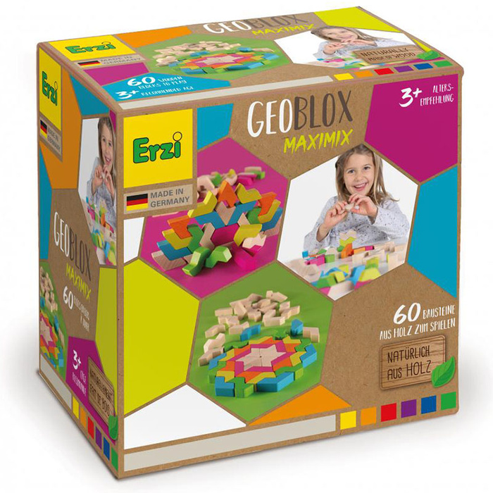Klocki drewniane GeoBlox MaxiMix 60 el. Erzi