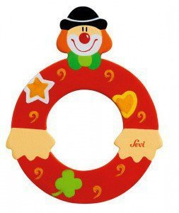 Drewniana literka O, Clown