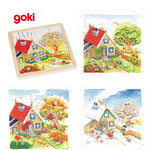 Puzzle warstwowe, 4 pory roku, 4 obrazki, 54 el.