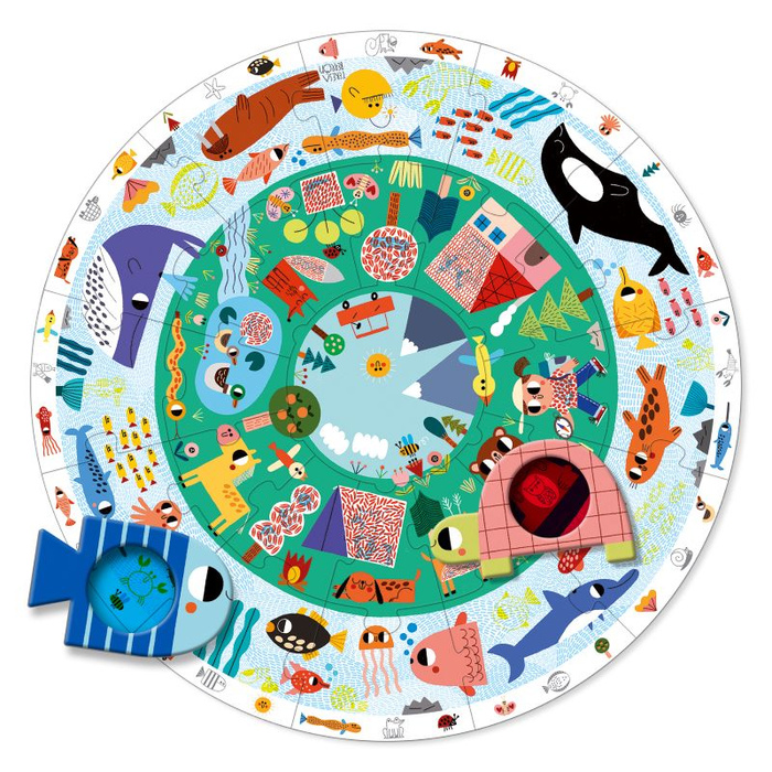 Okrągłe puzzle dla dzieci XXL Odkryj zwierzęta Goula