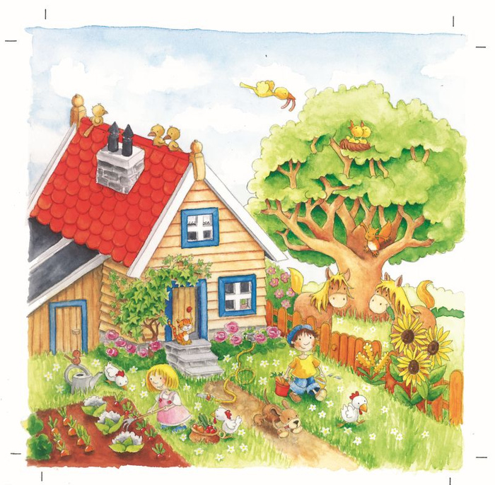 Puzzle warstwowe, 4 pory roku, 4 obrazki, 54 el.