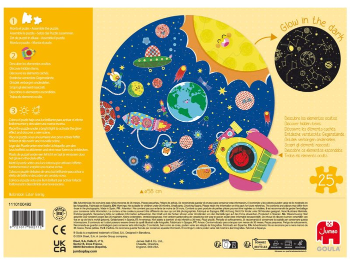 Okrągłe puzzle dla dzieci XXL Kosmos Goula