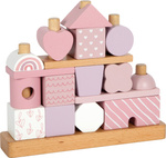 Drewniana układanka na palikach klocki dla dzieci Różowy domek Small Foot
