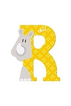 Drewniana literka R Alfabet i zwierzęta Sevi