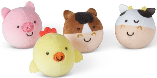 Cztery mięciutkie piłeczki Zwierzątka z farmy Rollables Farm Friends Melissa & Doug