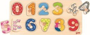 Drewniana układanka Cyfry i zwierzęta 10 el.