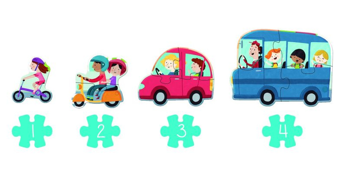 Puzzle dla dzieci XXL Pojazdy Goula 