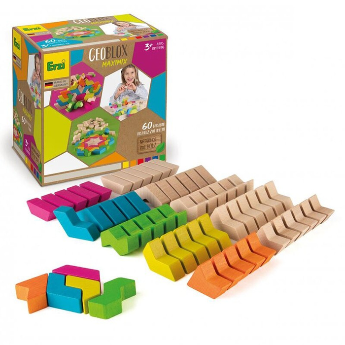Klocki drewniane GeoBlox MaxiMix 60 el. Erzi