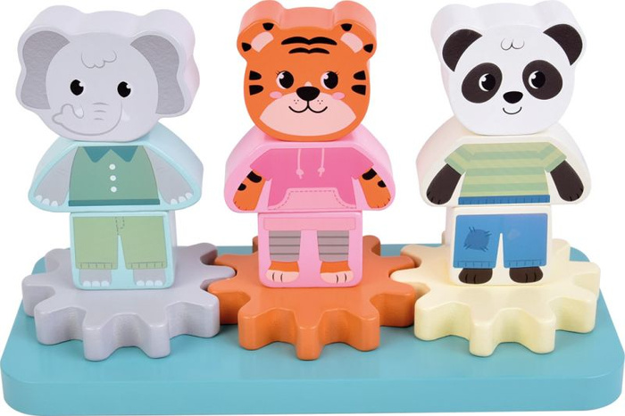 Drewniana układanka na paliku klocki dla dzieci Przyjaciele Dżungli Small Foot