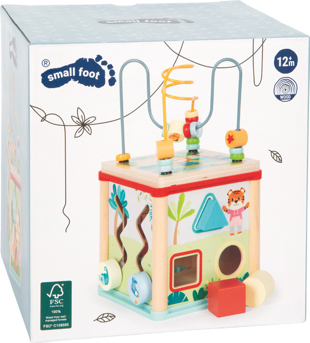 Drewniana kostka edukacyjna Przyjaciele Dżungli Small Foot