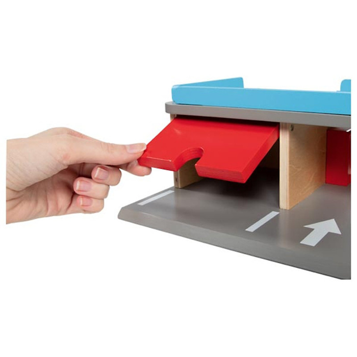 Kompaktowy parking dla autek drewniany Goki