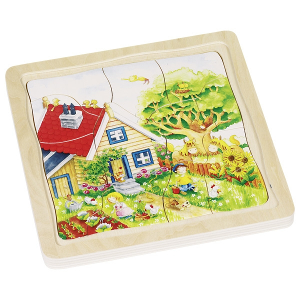 Puzzle warstwowe, 4 pory roku, 4 obrazki, 54 el.