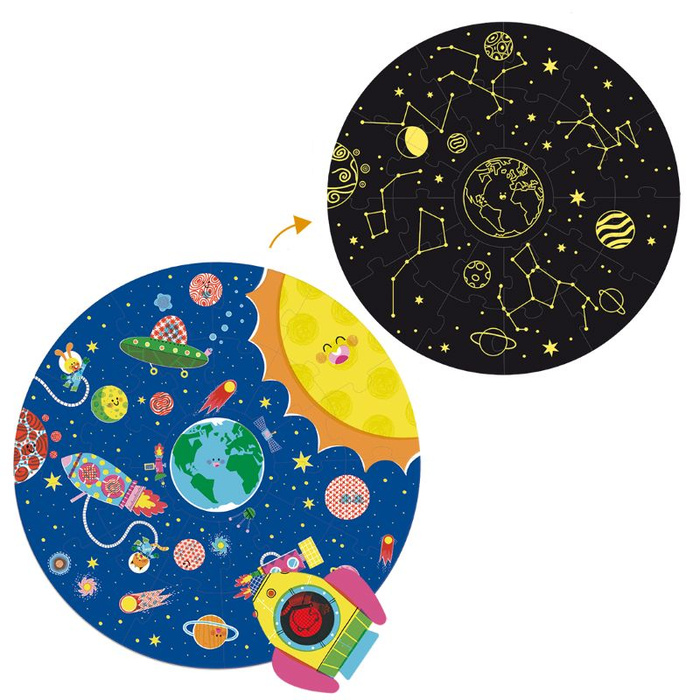Okrągłe puzzle dla dzieci XXL Kosmos Goula