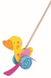 Drewniana zabawka do pchania, kaczuszka Susibelle
