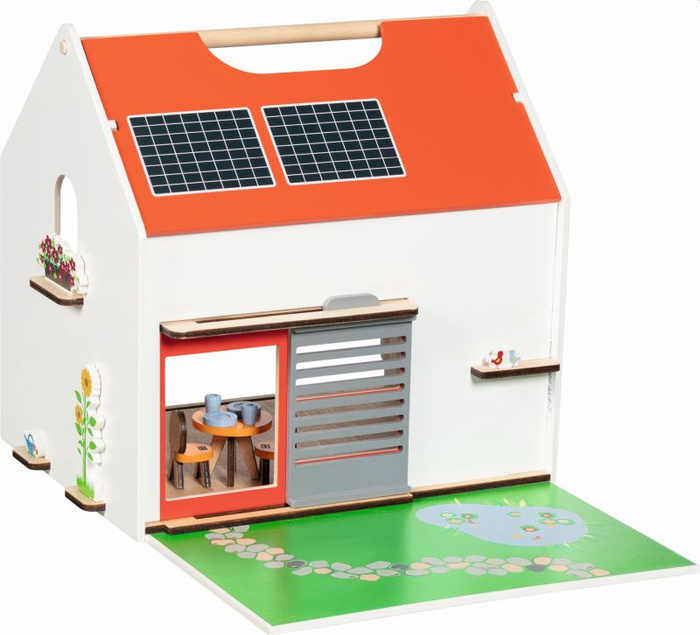Drewniany przenośny domek dla lalek Eco House Goki