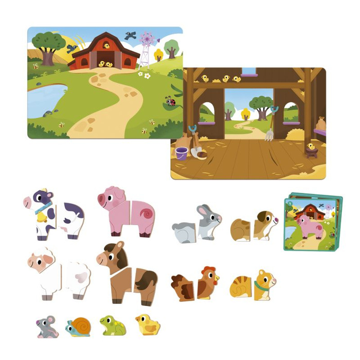 Układanka magnetyczna Farma 12 zwierząt Goula