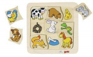 Układanka -  kojarzenie, co jedzą zwierzęta, 9 el.