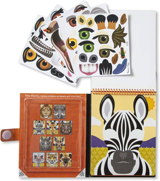 Zestaw z naklejkami wielokrotnego użytku Stwórz Twarz - Safari Melissa & Doug