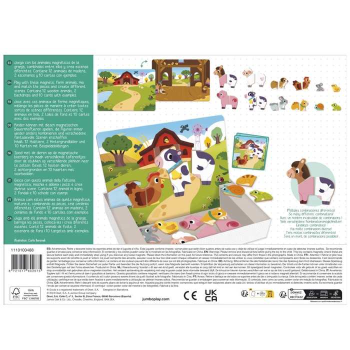 Układanka magnetyczna Farma 12 zwierząt Goula