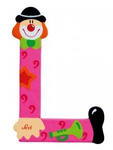 Drewniana literka L, Clown