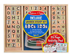 Stemple drewniane Deluxe litery i cyfry Melissa and Doug