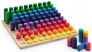 Drewniana Gra edukacyjna Teoria mnogości Cylindry 10x10 Erzi