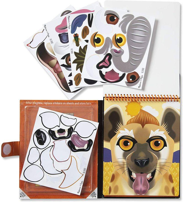 Zestaw z naklejkami wielokrotnego użytku Stwórz Twarz - Safari Melissa & Doug