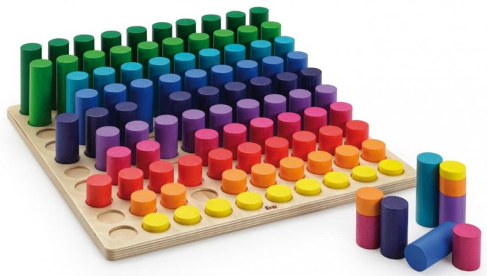 Drewniana Gra edukacyjna Teoria mnogości Cylindry 10x10 Erzi