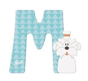 Drewniana literka M Alfabet i zwierzęta Sevi